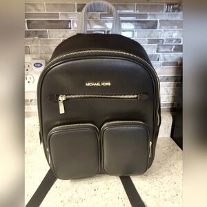 Michael Kors 35T4GTTB2L Jet Set Medium Pocket Function  Backpack Black Backpack